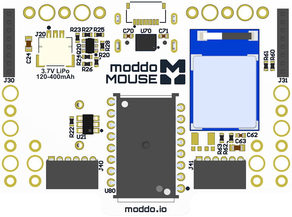 moddoMOUSE main board, top view