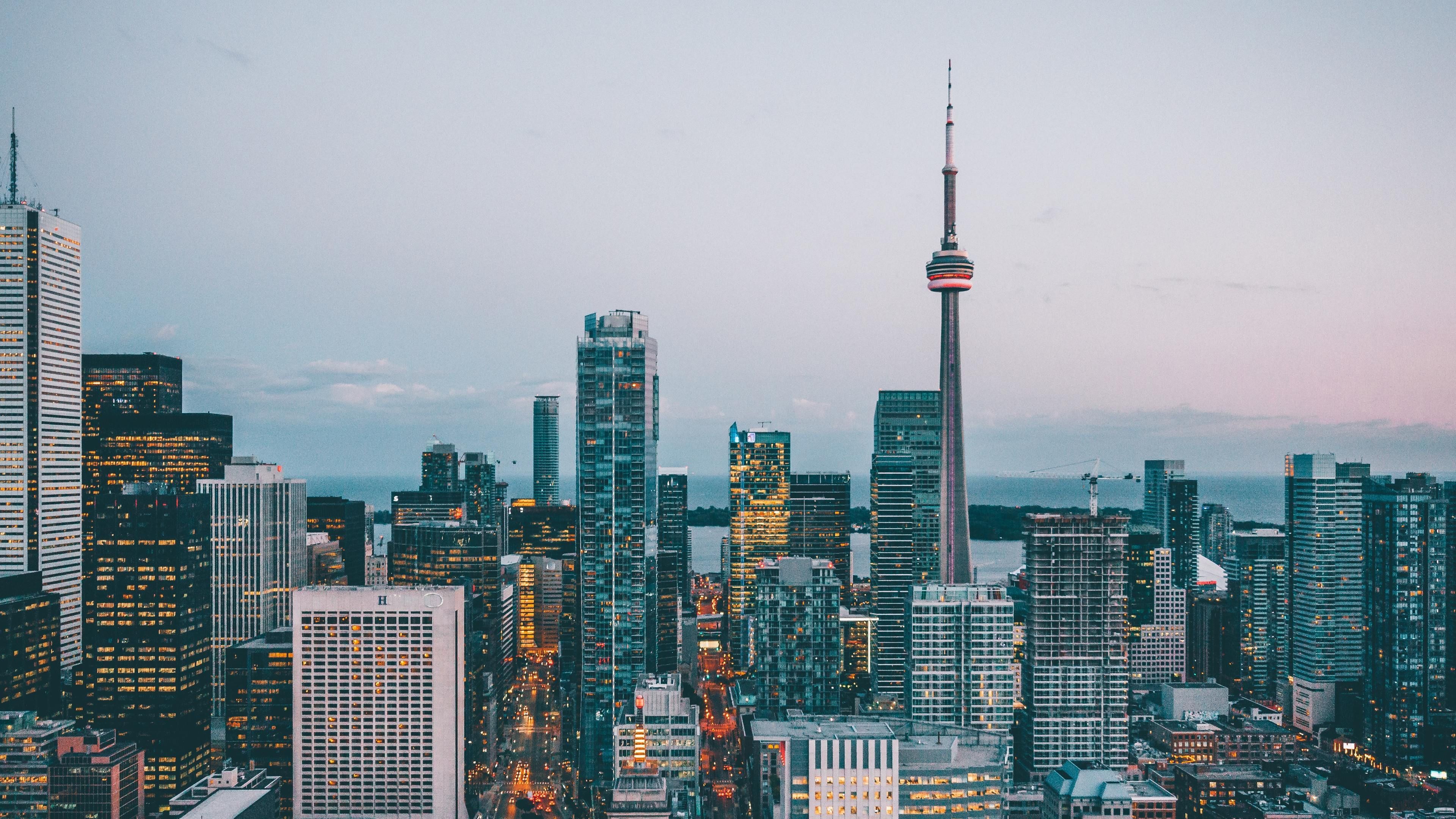 Toronto skyline at dusk